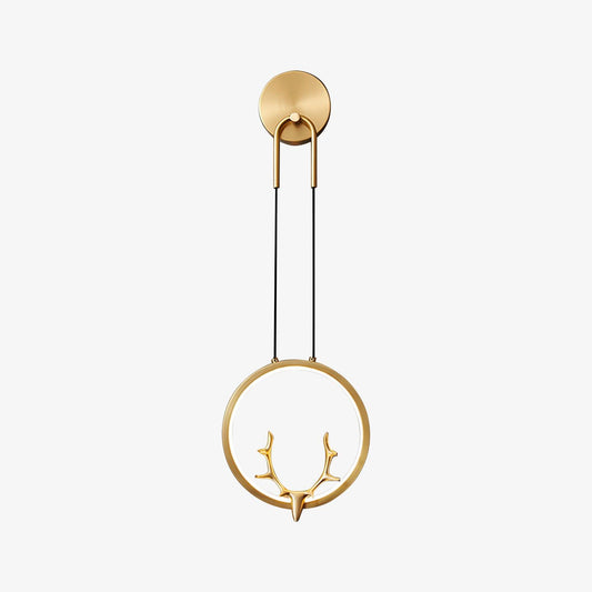 Golden Antler Wall Light with Integrated LED, Warm & Cool