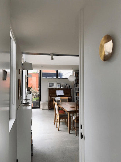 Gossa Wall Lamp - LED Indoor Light Fixture, Brass & White