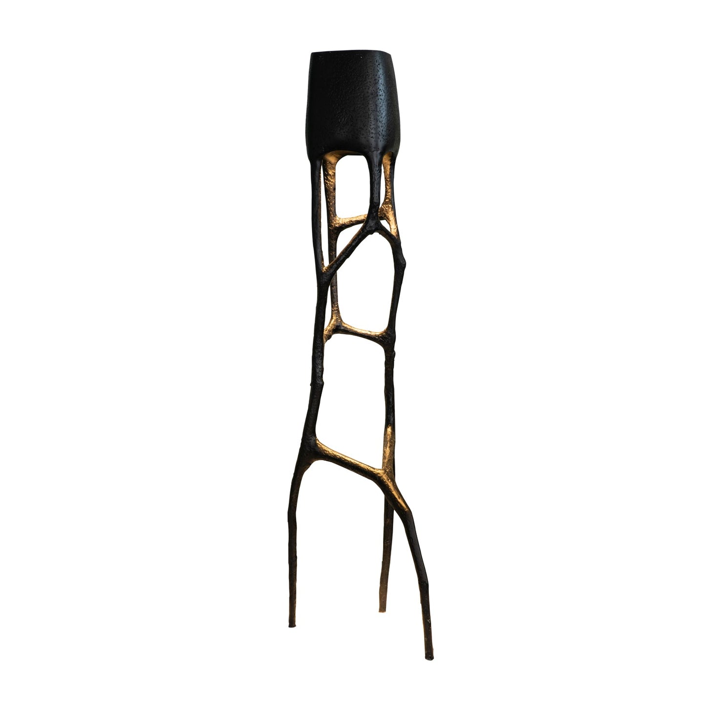 Gothic Sculpture Floor Lamp with LED Light - Black Design