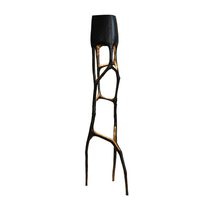 Gothic Sculpture Floor Lamp with LED Light - Black Design