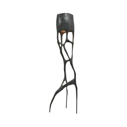 Gothic Sculpture Floor Lamp with LED Light - Black Design