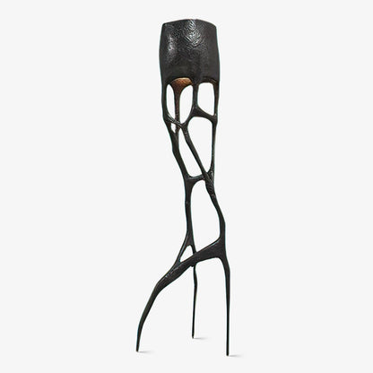 Gothic Sculpture Floor Lamp with LED Light - Black Design