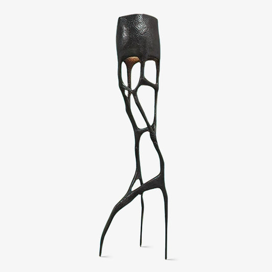 Gothic Sculpture Floor Lamp with LED Light - Black Design