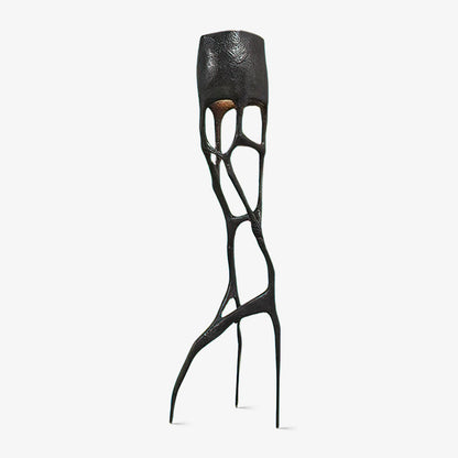 Gothic Sculpture Floor Lamp with LED Light - Black Design