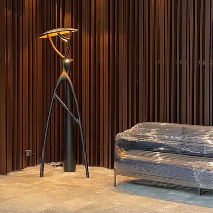 Gothic Tree Sculpture Floor Lamp with Integrated LED Lighting