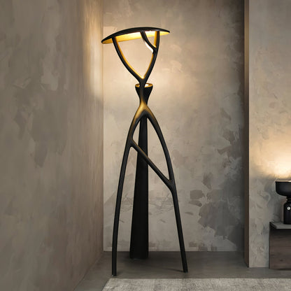 Gothic Tree Sculpture Floor Lamp with Integrated LED Lighting