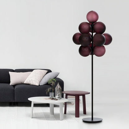 Grape Floor Lamp - Black Metal and Glass Indoor Lighting