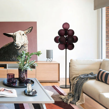 Grape Floor Lamp - Black Metal and Glass Indoor Lighting