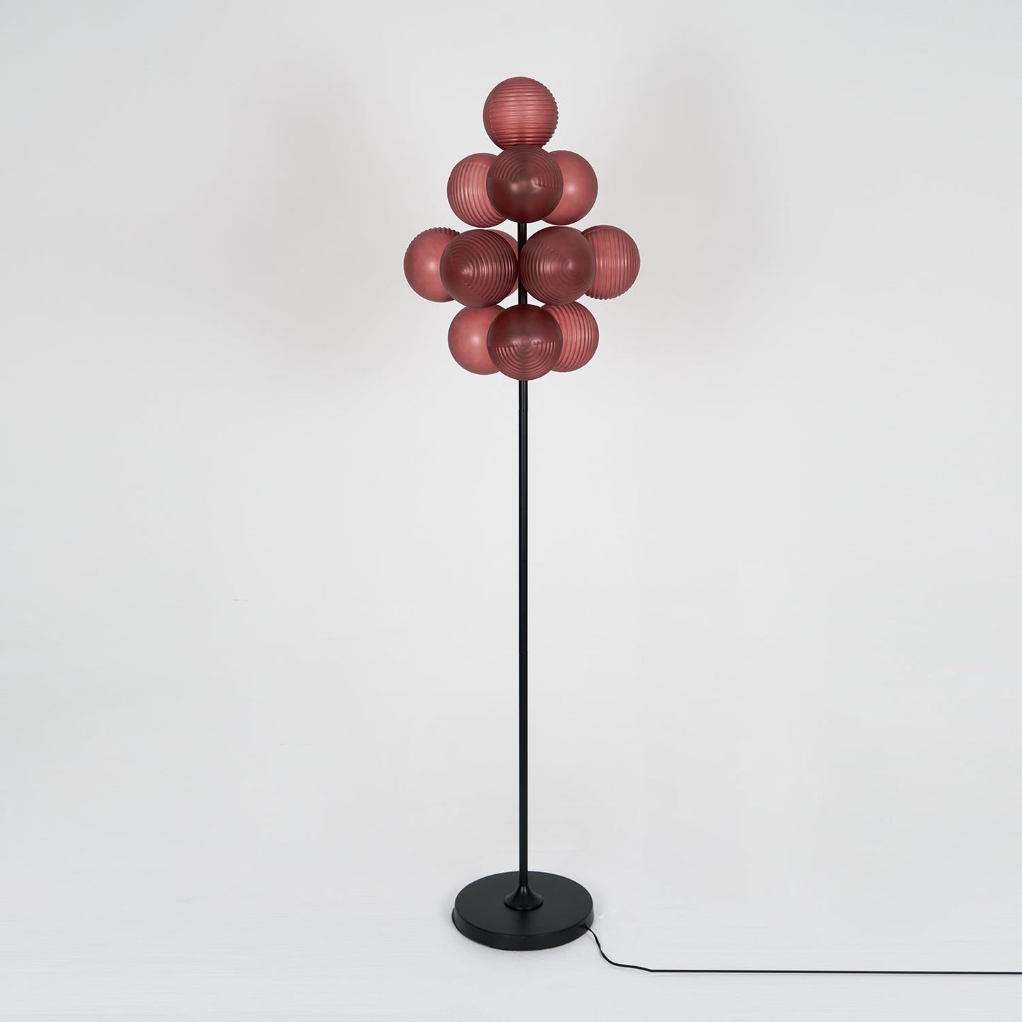 Grape Floor Lamp - Black Metal and Glass Indoor Lighting