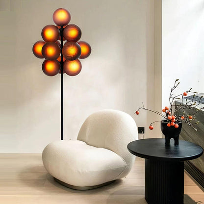 Grape Floor Lamp - Black Metal and Glass Indoor Lighting