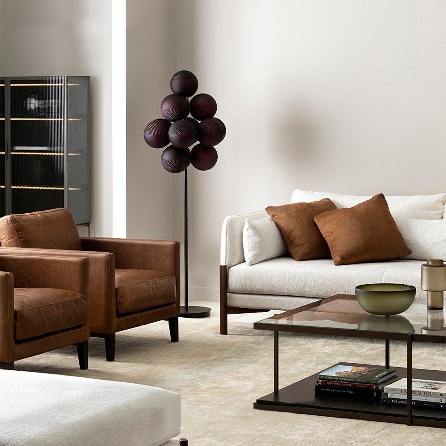 Grape Floor Lamp - Black Metal and Glass Indoor Lighting