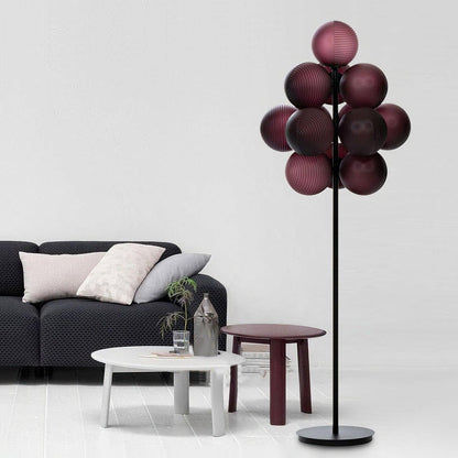 Grape Floor Lamp - Black Metal and Glass Indoor Lighting