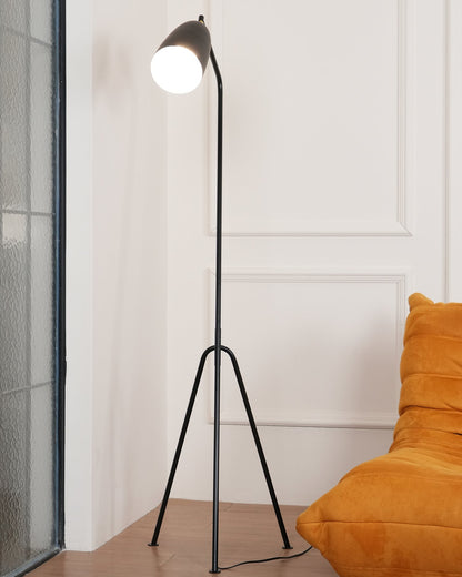 Lean Floor Lamp - Adjustable Metal LED Task Light, Black