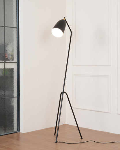 Lean Floor Lamp - Adjustable Metal LED Task Light, Black