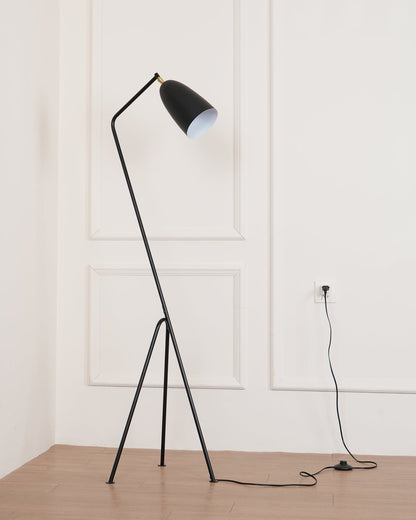 Lean Floor Lamp - Adjustable Metal LED Task Light, Black