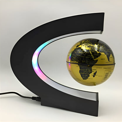 Floating Globe with LED Lighting and Educational Touch