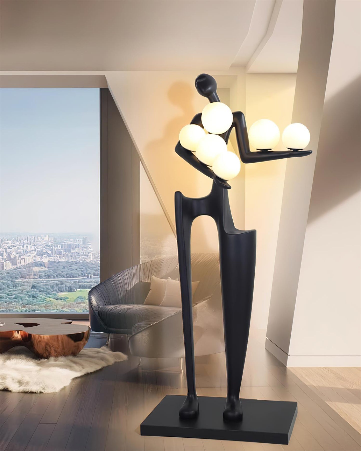 Guardian Sculpture Floor Lamp - Modern LED Design, Indoor Use