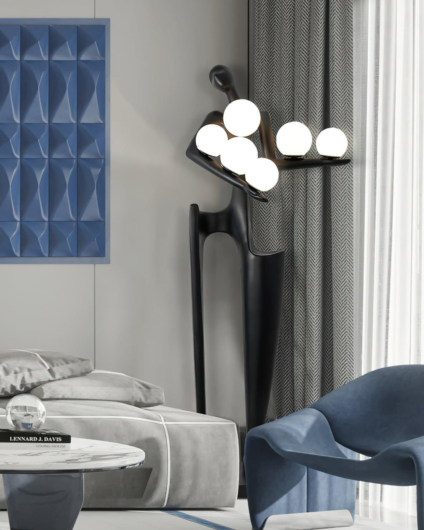 Guardian Sculpture Floor Lamp - Modern LED Design, Indoor Use