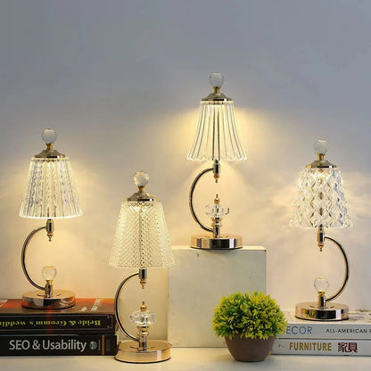 Frendorf Gold Crystal Table Lamp with Dimming Feature