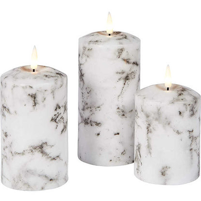 Frendorf Bonbon Light | 3-Piece LED Marble Candle Holders