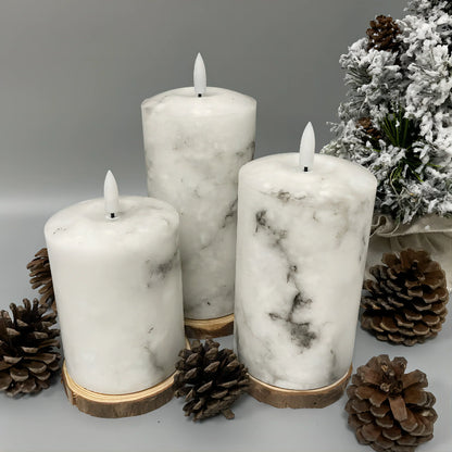 Frendorf Bonbon Light | 3-Piece LED Marble Candle Holders