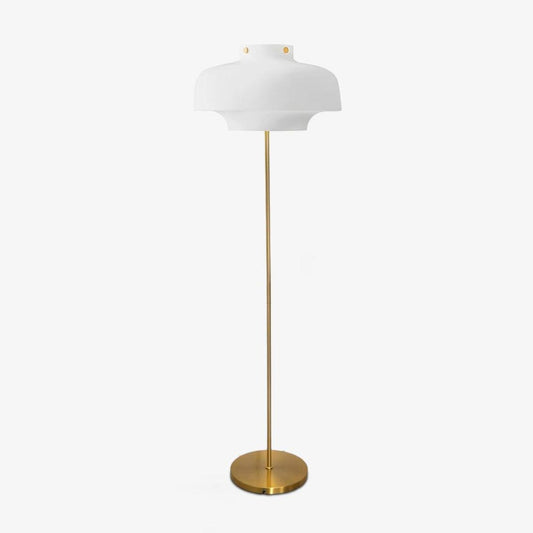 Meridian Floor Lamp with Metal and Marble Base, LED