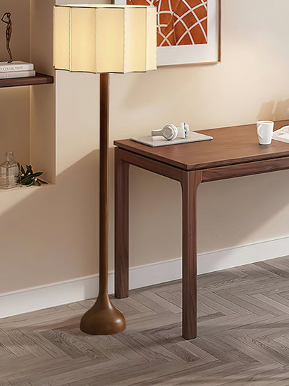 Hakka Floor Lamp LED Oak Base Indoor Lighting Beige Shade