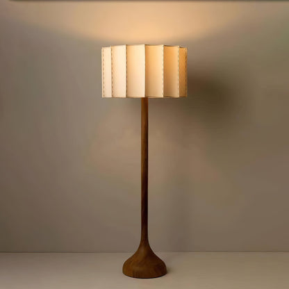 Hakka Floor Lamp LED Oak Base Indoor Lighting Beige Shade