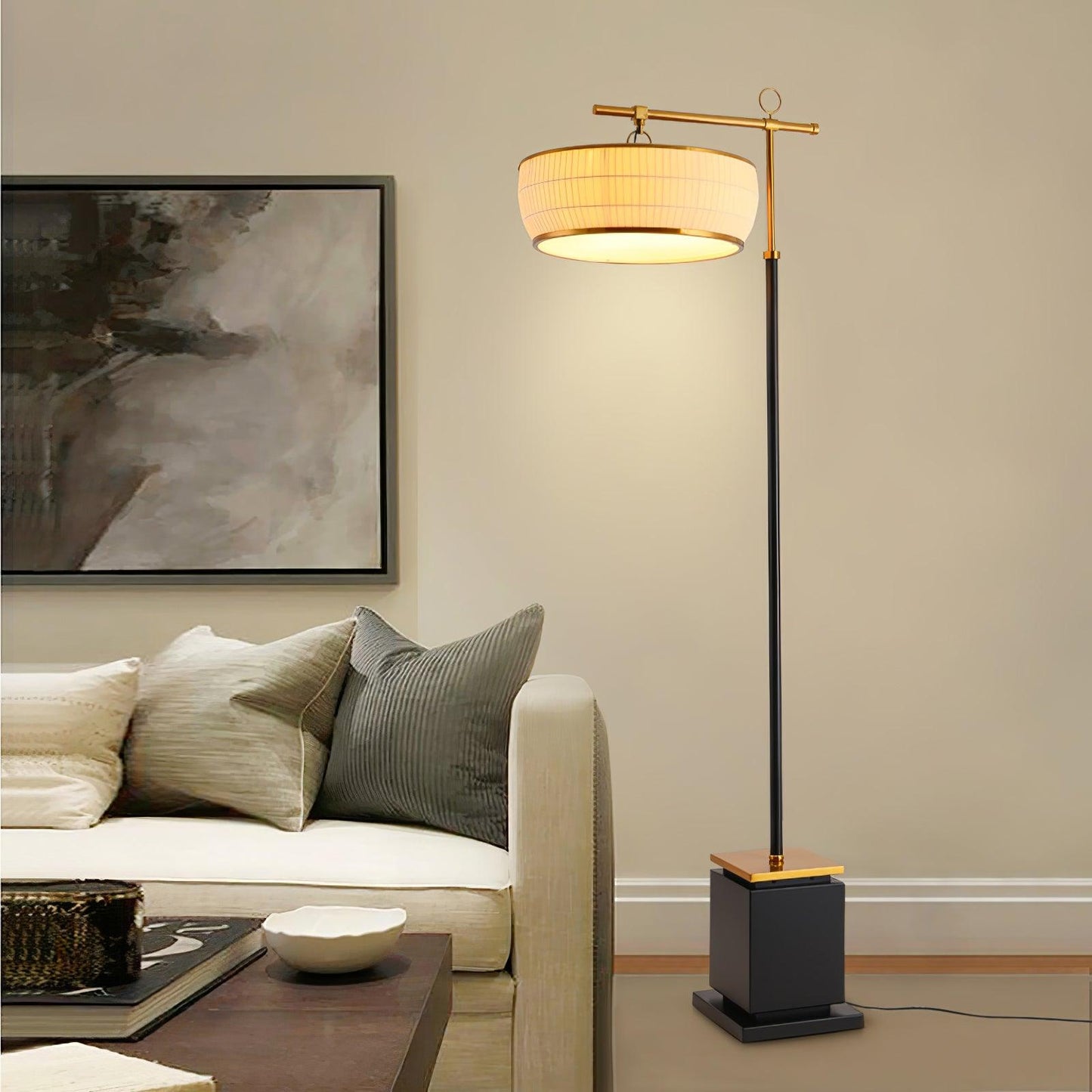 Hejun Fabric Floor Lamp with LED Bulb - Indoor Lighting