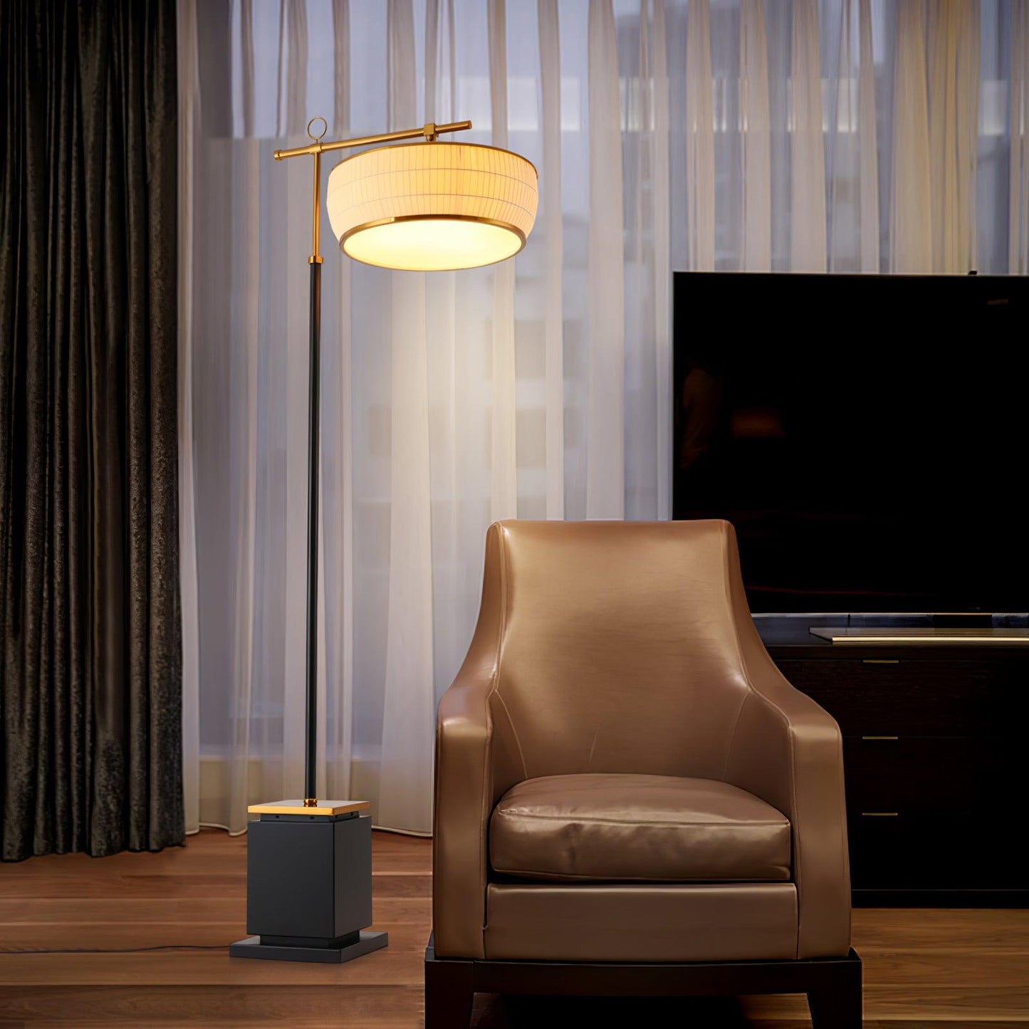 Hejun Fabric Floor Lamp with LED Bulb - Indoor Lighting