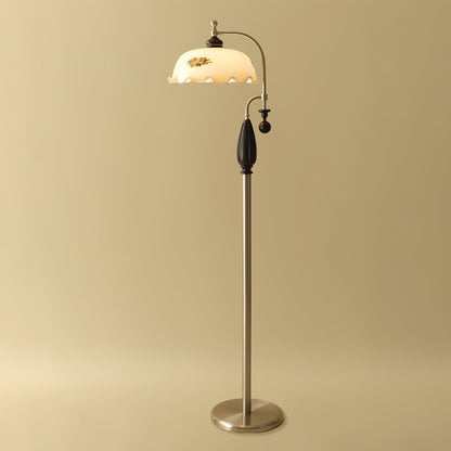 Heritage Bloom Floor Lamp with LED Shade - Vintage Design