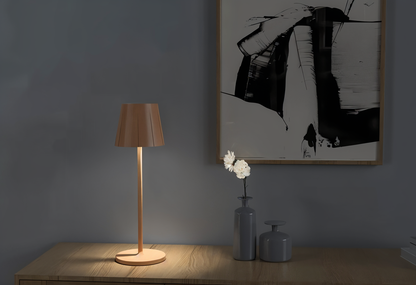 AcrylLume Wireless LED Table Lamp with Pleated Design