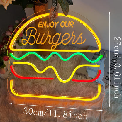Fast Food Neon Sign - Colorful USB LED Night Light