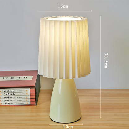ConePleated Table Lamp - LED Ceramic Milkshake Desk Light