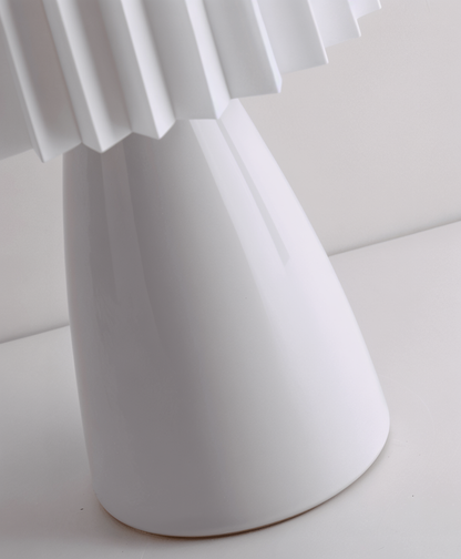 ConePleated Table Lamp - LED Ceramic Milkshake Desk Light