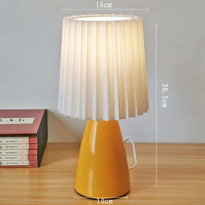 ConePleated Table Lamp - LED Ceramic Milkshake Desk Light