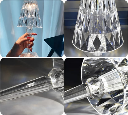 CrystalGlow LED Crystal Table Lamp Projection Night Light
