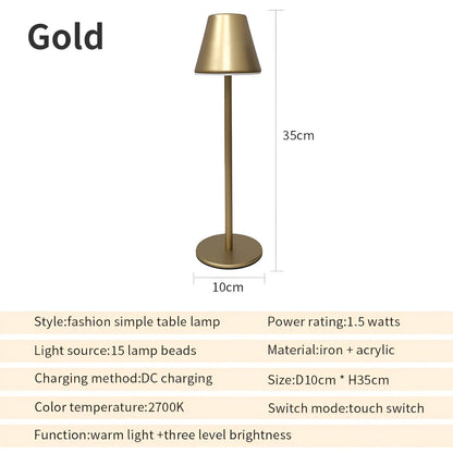 RoyaleGlow Modern LED Table Lamp with Touch Control & USB Port