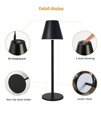 RoyaleGlow Modern LED Table Lamp with Touch Control & USB Port