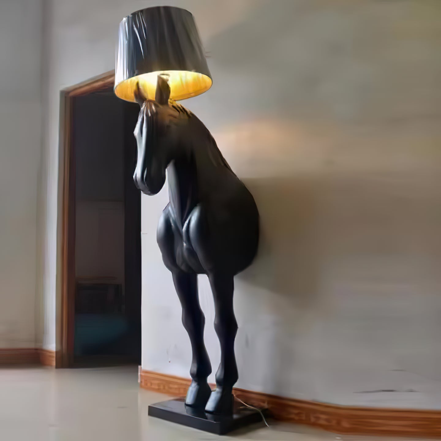 Horse Statue Floor Lamp with LED Light - Indoor Decor