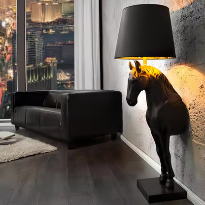 Horse Statue Floor Lamp with LED Light - Indoor Decor