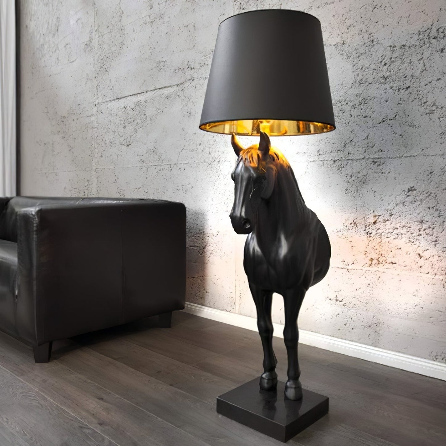 Horse Statue Floor Lamp with LED Light - Indoor Decor