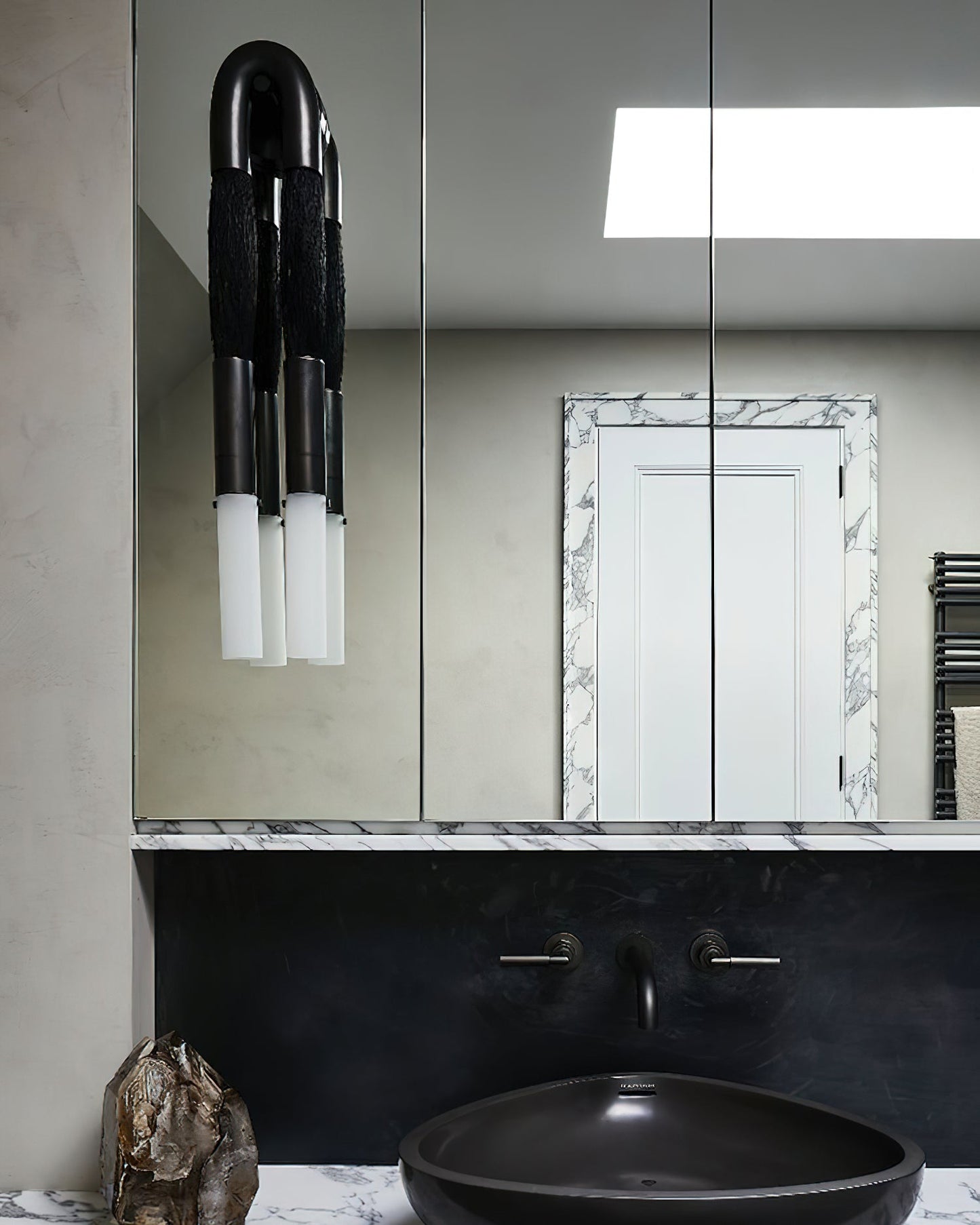 Horsehair Wall Lamp with Wrought Iron and Glass Design