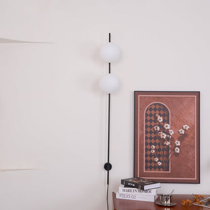 Houseof Plug-in Wall Light with White Glass Shade LED