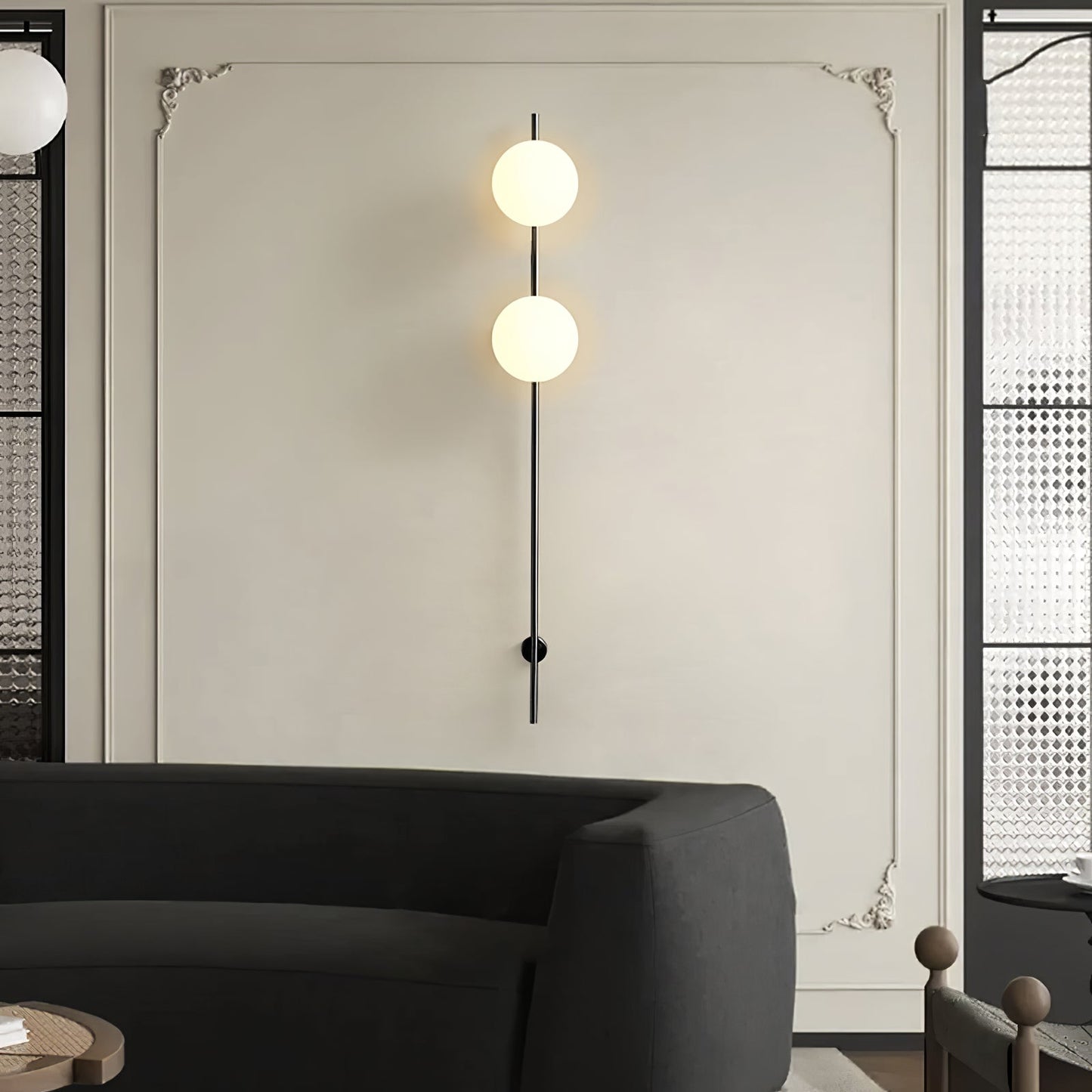 Houseof Plug-in Wall Light with White Glass Shade LED
