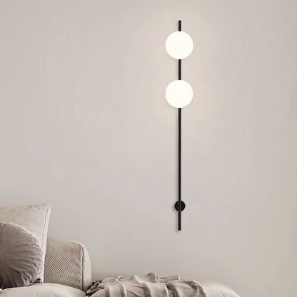 Houseof Plug-in Wall Light with White Glass Shade LED