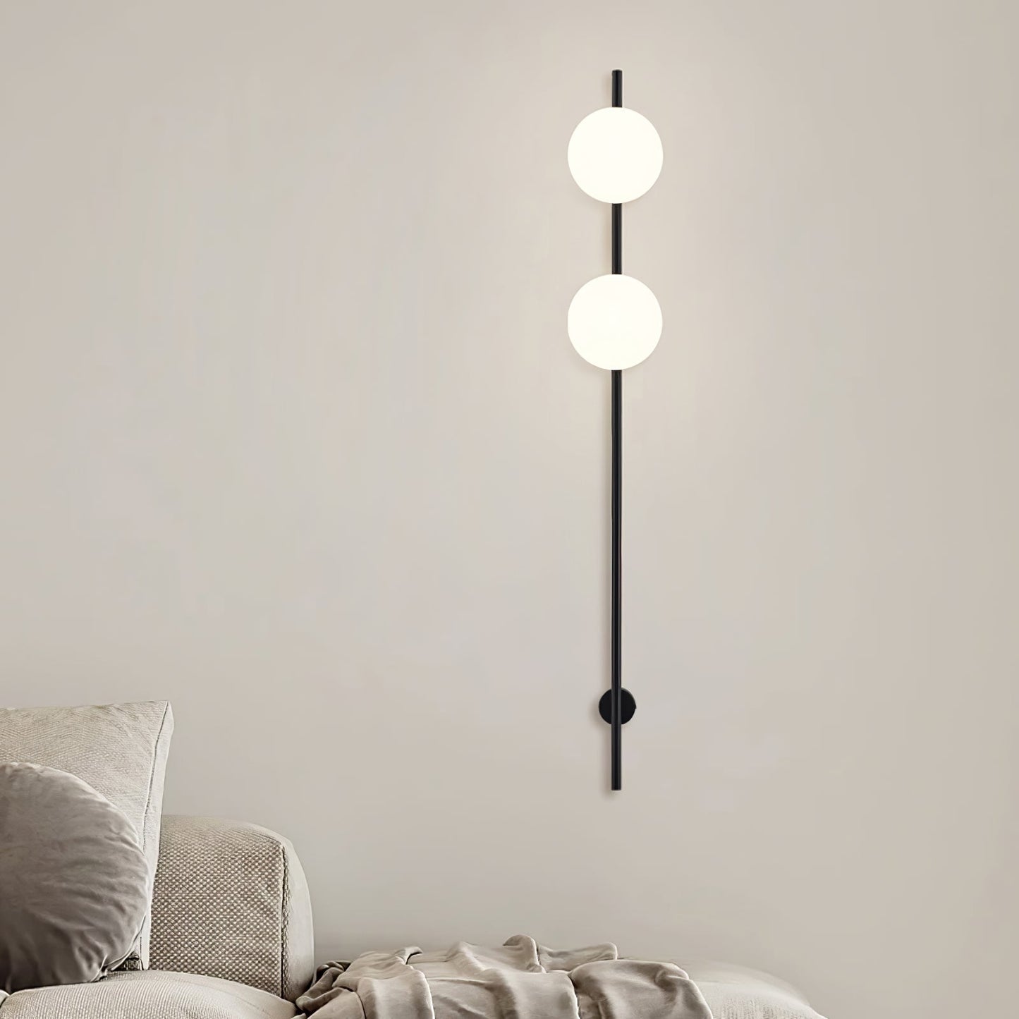 Houseof Plug-in Wall Light with White Glass Shade LED
