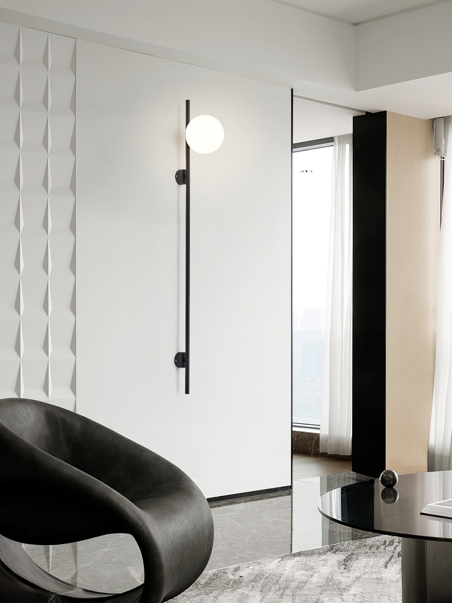 Houseof Plug-in Wall Light with White Glass Shade LED
