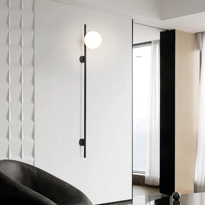 Houseof Plug-in Wall Light with White Glass Shade LED