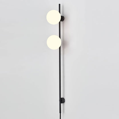 Houseof Plug-in Wall Light with White Glass Shade LED